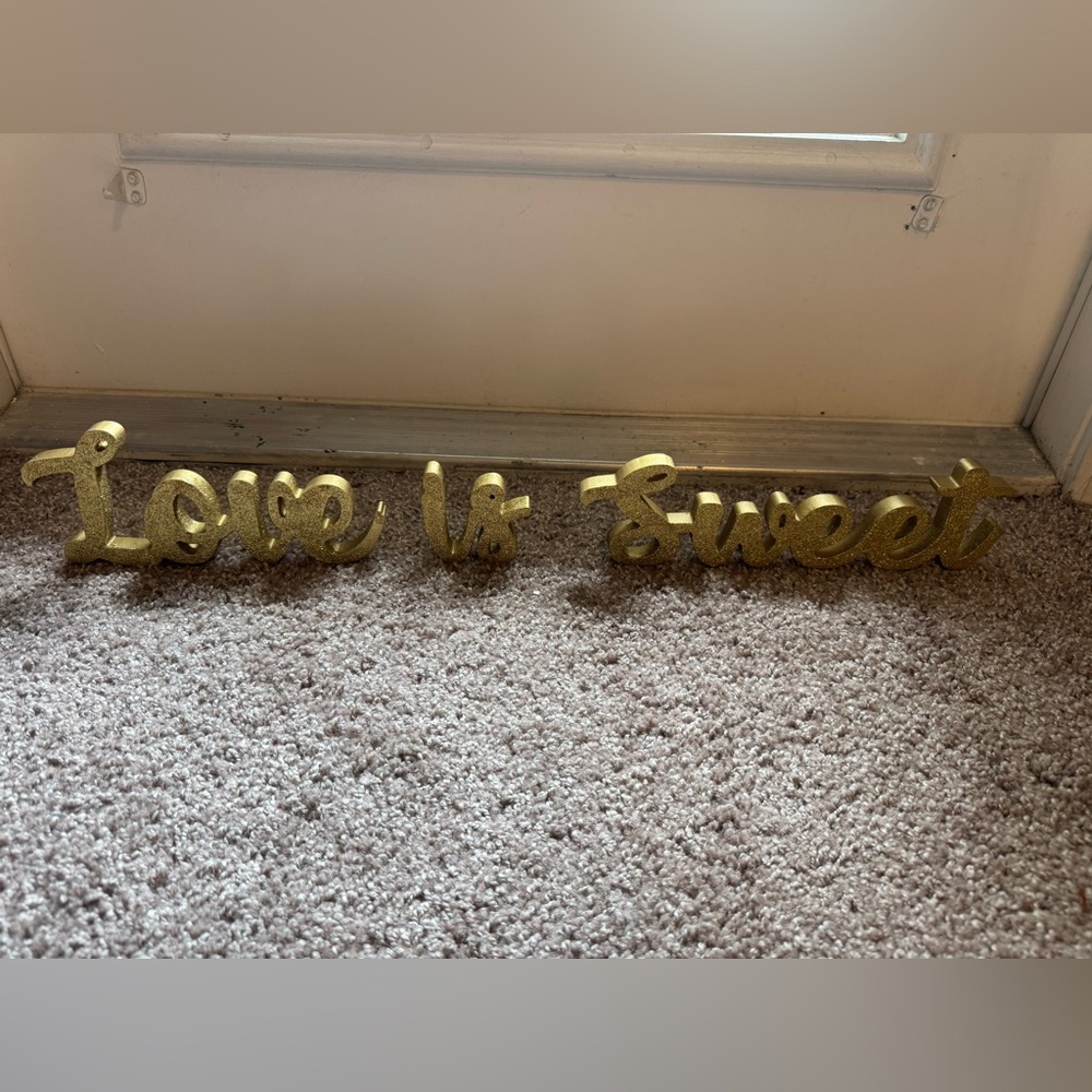 Gold 'Love is Sweet' Decorative Sign
